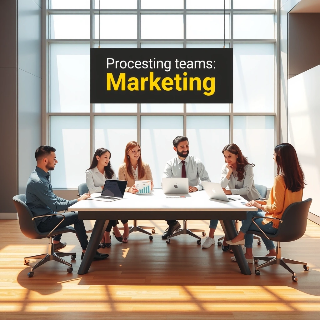 Professional marketing team collaborating